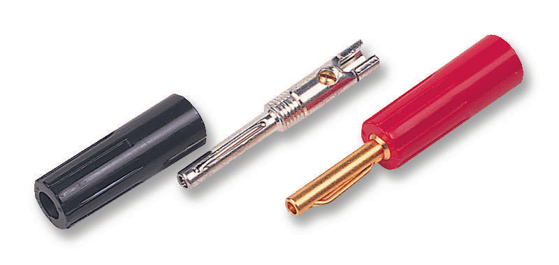 583-0100 PLUG, 4MM, SPEAKER, BLACK/NICKEL DELTRON COMPONENTS