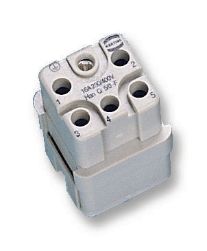 0912 005 3101 INSERT, FEMALE, 5 WAY, 26-14 AWG, HAN Q5 HARTING