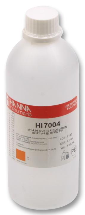 HI-7004L PH BUFFER, 4.01, BOTTLE, 500ML HANNA INSTRUMENTS