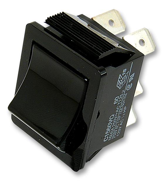 C1560VQAAA ROCKER SWITCH, DPDT, BLACK ARCOLECTRIC (BULGIN LIMITED)