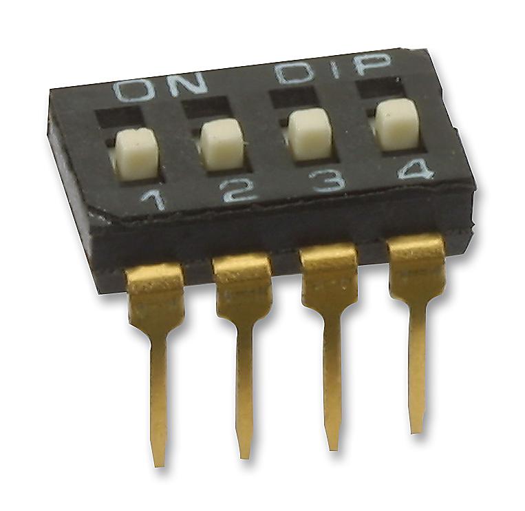 MCNDI-04S SWITCH, DIL, 4WAY, RAISED, SPST MULTICOMP PRO