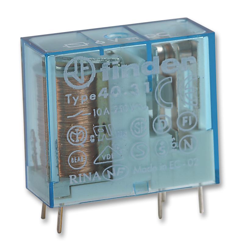 40.31.9.006.0000 RELAY, SPDT, 6VDC, 10A FINDER