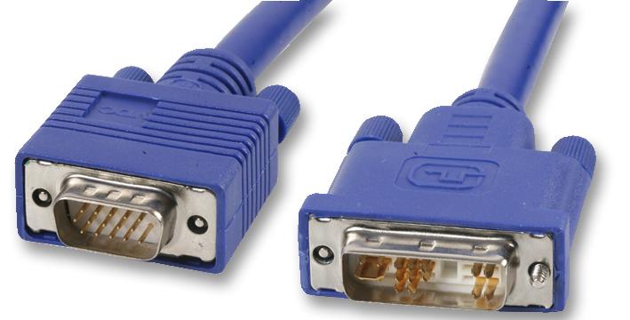 DVI/VGA 3M LEAD, DVI-A TO VGA, BLUE, 3M VDC