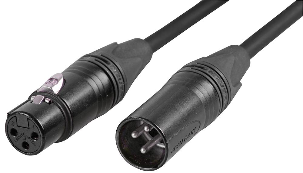 CABLE 3M BLACK LEAD, XLR PLG-SKT BLACK, 3M NEUTRIK