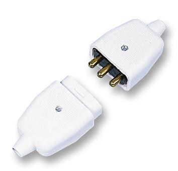 NC10/3 WHITE 3 PIN IN-LINE - WHITE PERMAPLUG