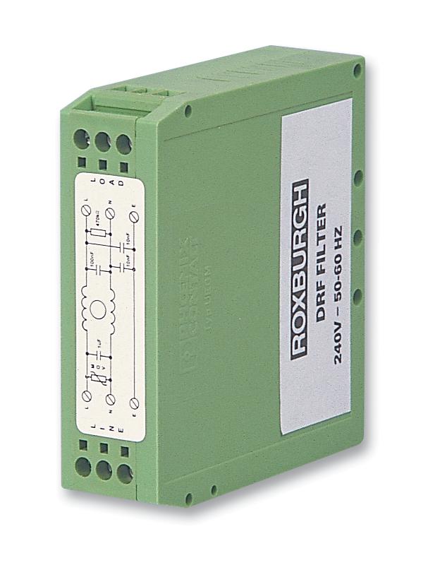 DRF10 DIN RAIL FILTER, 10A, 250V, 2W ROXBURGH EMC