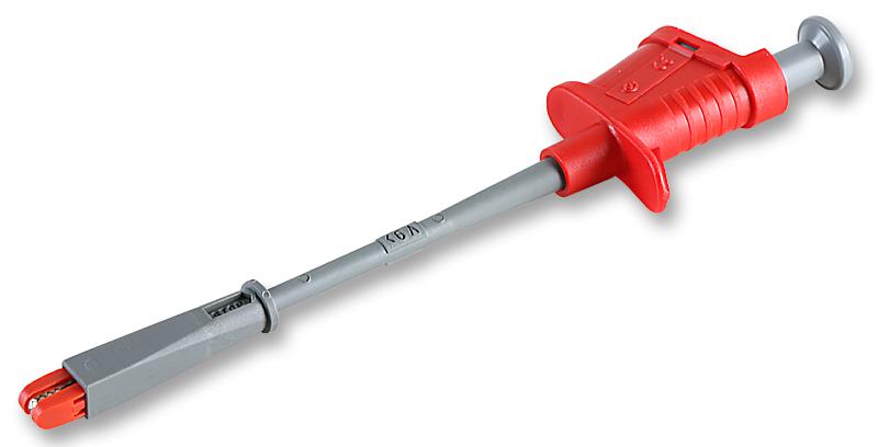 76-062 ALLIGATOR CLIP, SAFETY, FLEX, RED TENMA