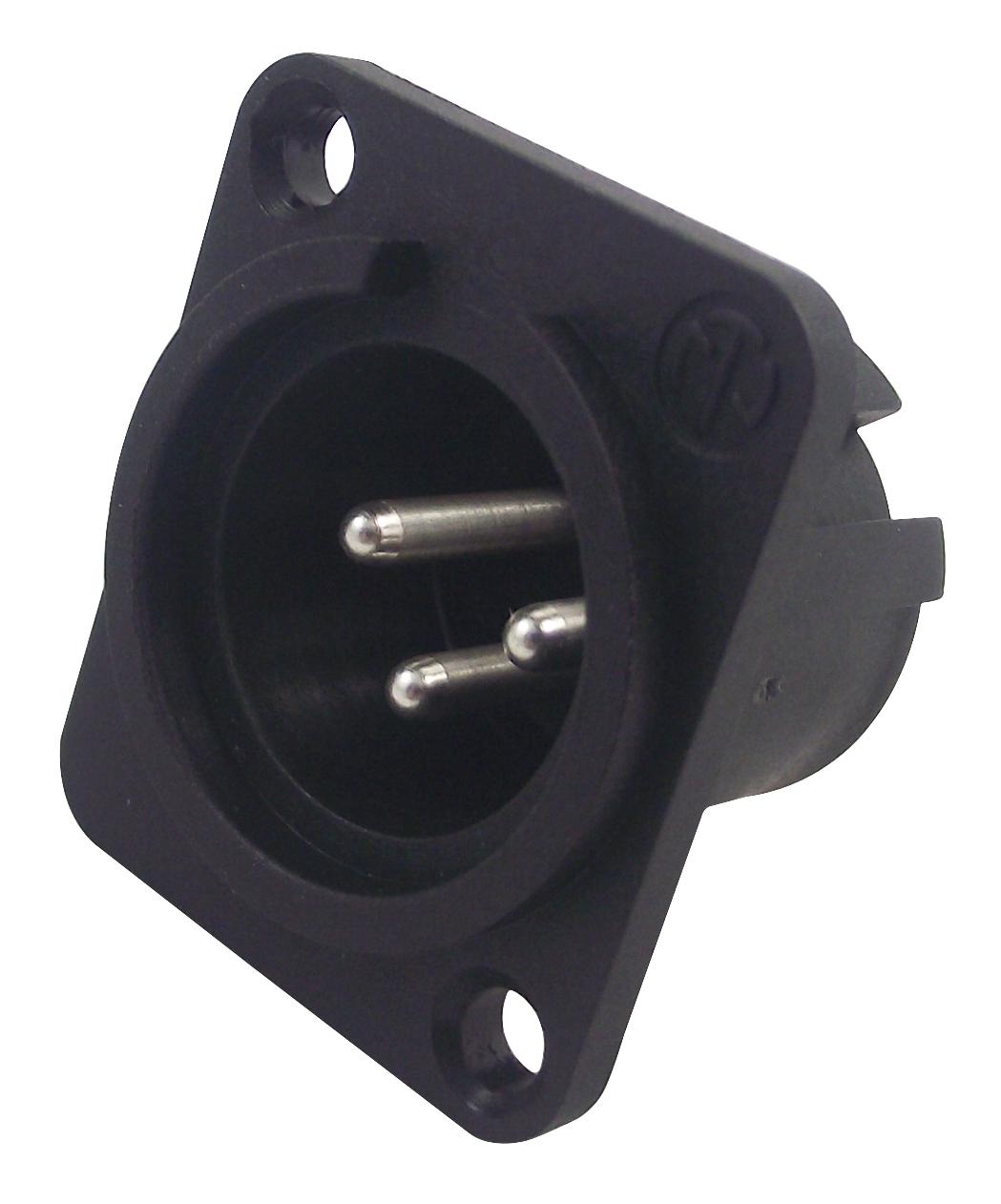 NC3MPP PLUG, XLR, PANEL, D-SHELL, 3POLE NEUTRIK