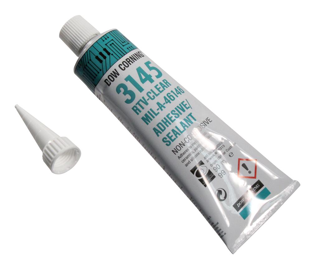 3145 90ML RTV SILICONE, CLEAR, TUBE, 90ML DOW