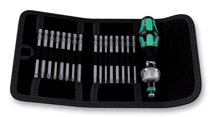 KRAFTFORM KOMPAKT 60 RA RATCHET SCREWDRIVER BIT SET 17-PC WERA
