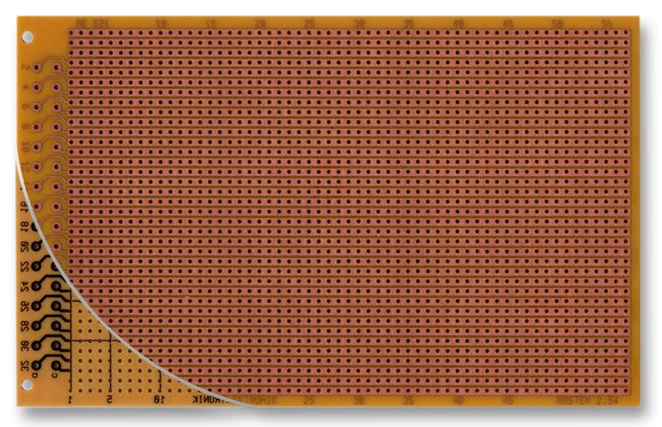 RE521-HP PCB, EUROCARD, FR2, STRIPES, 2.54MM ROTH ELEKTRONIK