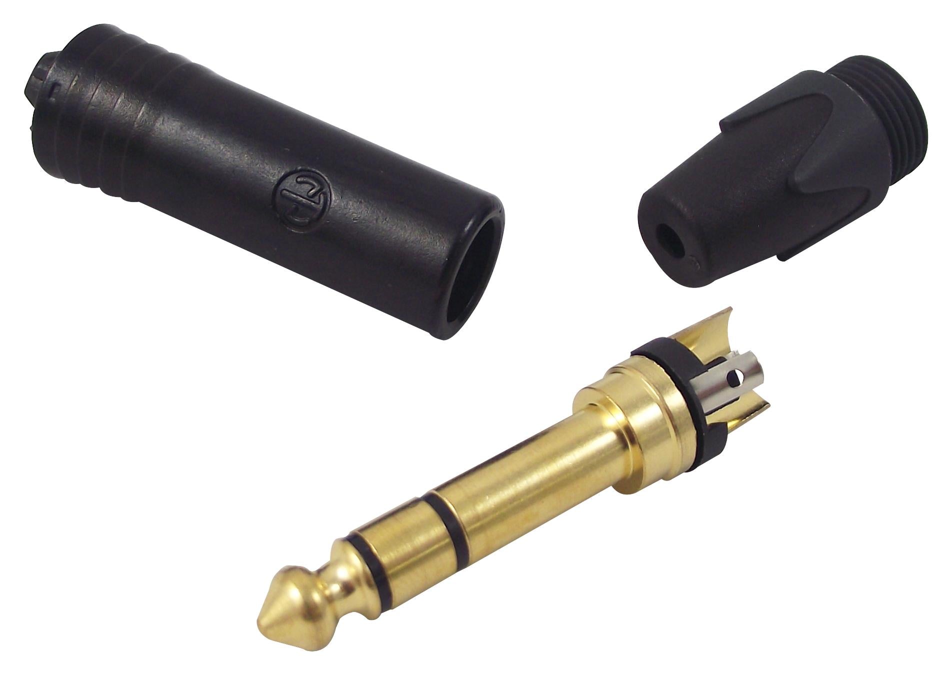 NP3X-B PLUG, 6.35MM, BLACK/GOLD, 3POLE NEUTRIK