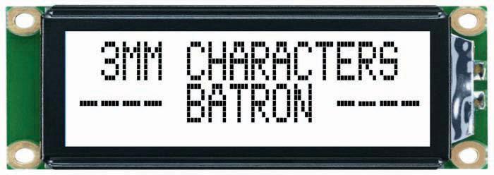 BTHQ21603V-FSTF-LED WHITE WC LCD MODULE, ALPHANUMERIC, 16X2 BATRON