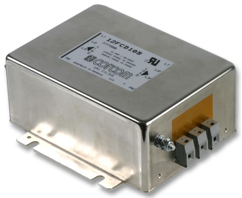 6609070-6 POWER LINE RFI FILTER, 3PH, 50A, TB CORCOM - TE CONNECTIVITY