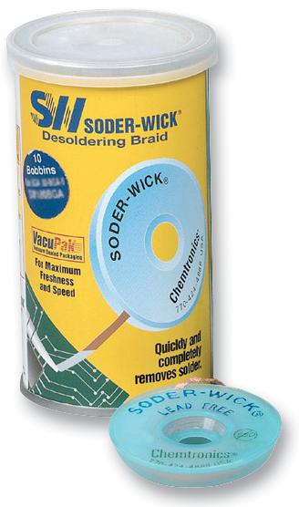 SW14045 DESOLDERING BRAID, PB FREE, 2.8MM, PK10 CHEMTRONICS
