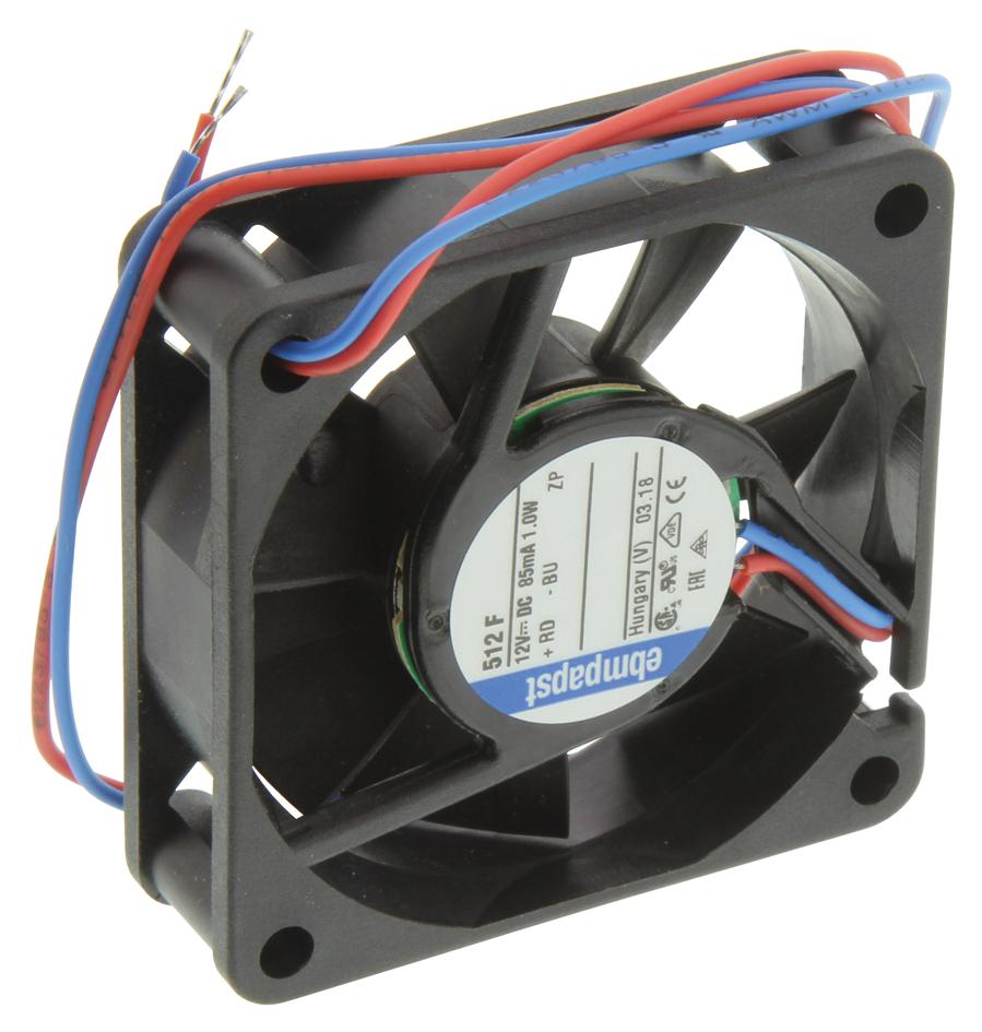 512F/2 AXIAL FAN, 50X15MM, 11.8CFM, 30DBA EBM-PAPST