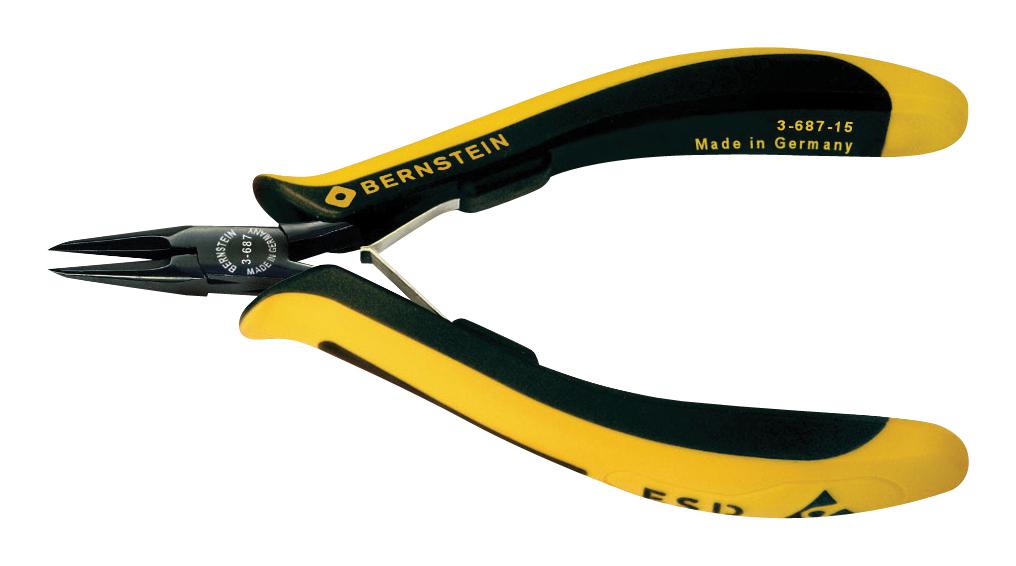 3-687-15 PLIER, SNIPE NOSE, CONDUCTIVE BERNSTEIN WERKZEUGFABRIK