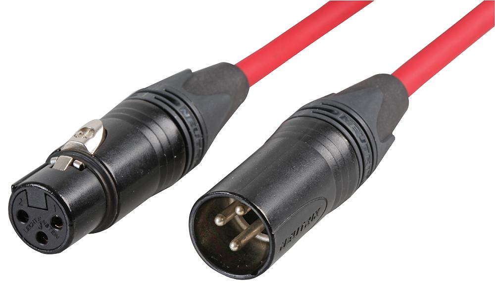 CABLE 5M RED LEAD, XLR PLG-SKT, RED, 5M NEUTRIK