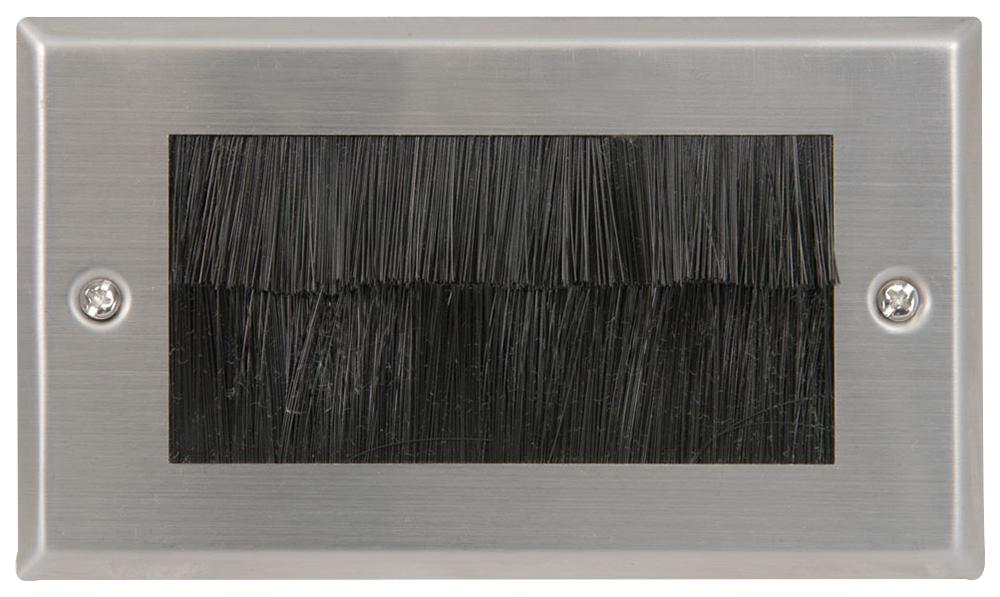 123.272UK DOUBLE GANG STEEL BRUSH WALLPLATE AV:LINK