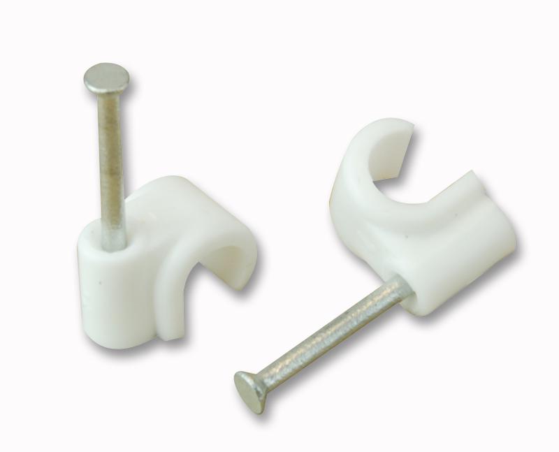 ZZV44181 CABLE CLIP ROUND WHITE 7.00MM 100/BOX UNIFIX