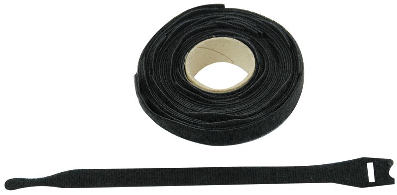 3/4" X 6" BLACK HOOK & LOOP FASTENER, 3/4" X 6", BLACK VELCRO