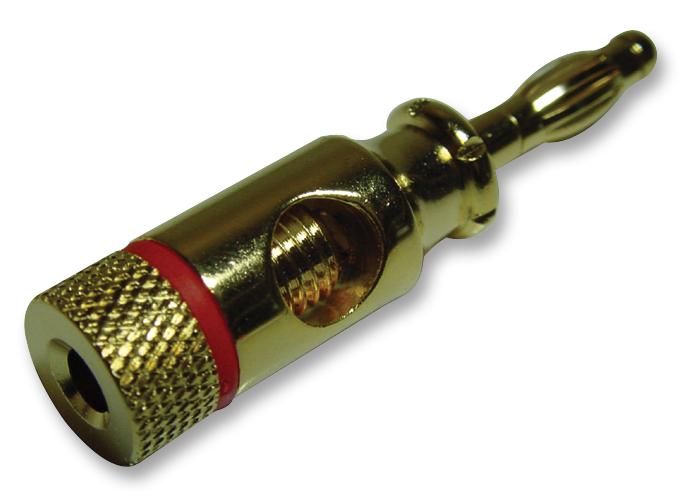 PSG02042 4MM PLUG, GOLD/RED PRO SIGNAL
