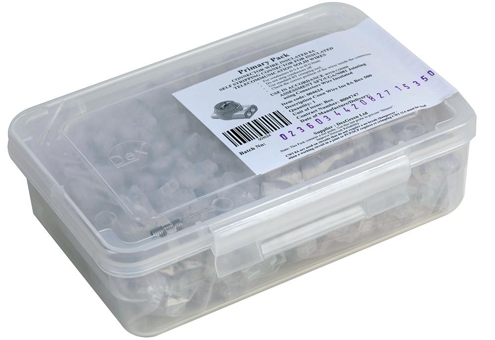 LJ8A 8A JELLY CRIMP, 2 WAY, CLEAR, 500PK KAUDEN