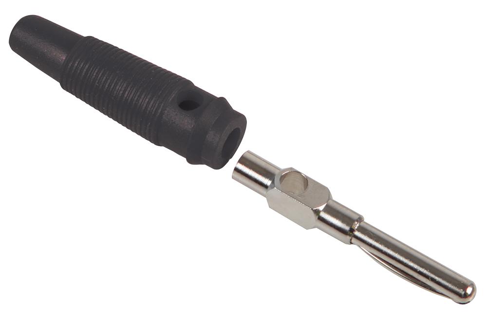 25.412.2 BANANA PLUG, 24A, 4MM, FREE, BLACK MULTICOMP