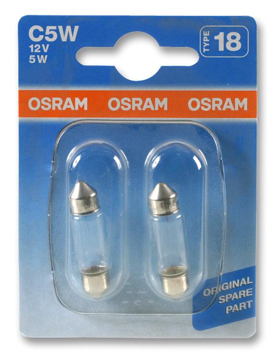 6418-02B LAMP, C5W 239 12V 5W SV8.5-8 2PK OSRAM