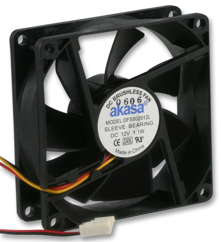 DFS802512L FAN, PC CASE, 8CM, 3 PIN, SLEEVE, AKASA AKASA
