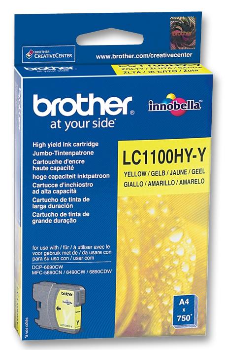 LC1100HYY INK CARTRIDGE,LC1100HYY,HI-CAP,YEL BROTHER