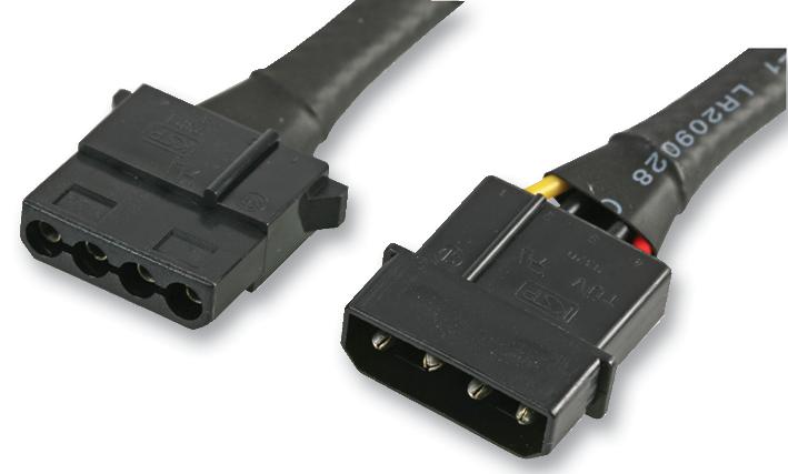 AK-CBPW02-30 LEAD, 4PIN MOLEX EXT'N, SLEEVED,30CM AKASA