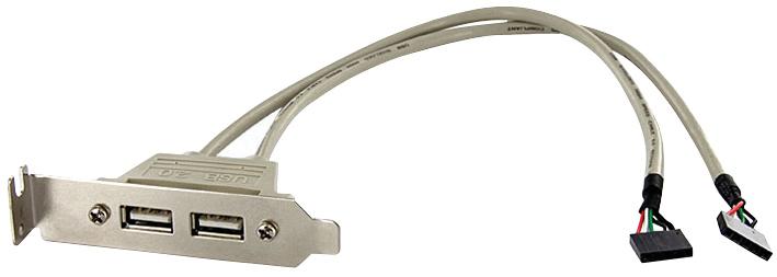 USBPLATELP ROB, 2X USB, LOW PROFILE PLATE STARTECH