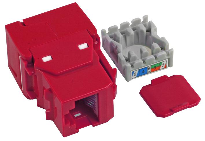 SKFRD MODULAR, RJ45, RCPT, CAT6, 8P8C, RED TUK