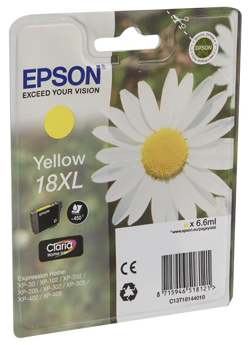 C13T18144010 INK CARTRIDGE, T1814, 18XL, YELLOW, ORIG EPSON
