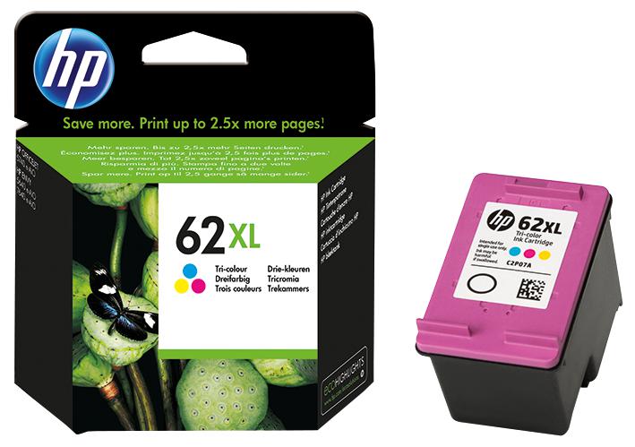 C2P07AE INK CART, C2P07AE, NO.62XL, COLOUR, HP HEWLETT PACKARD