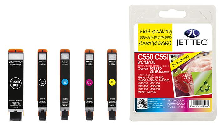 101C055164 INK CARTRIDGE, REMANUFACTURED, CANON JET TEC