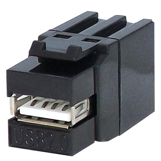 KCUAA2BK KEYSTONE COUPLER, USB 2.0 A, RCPT, BLACK TUK