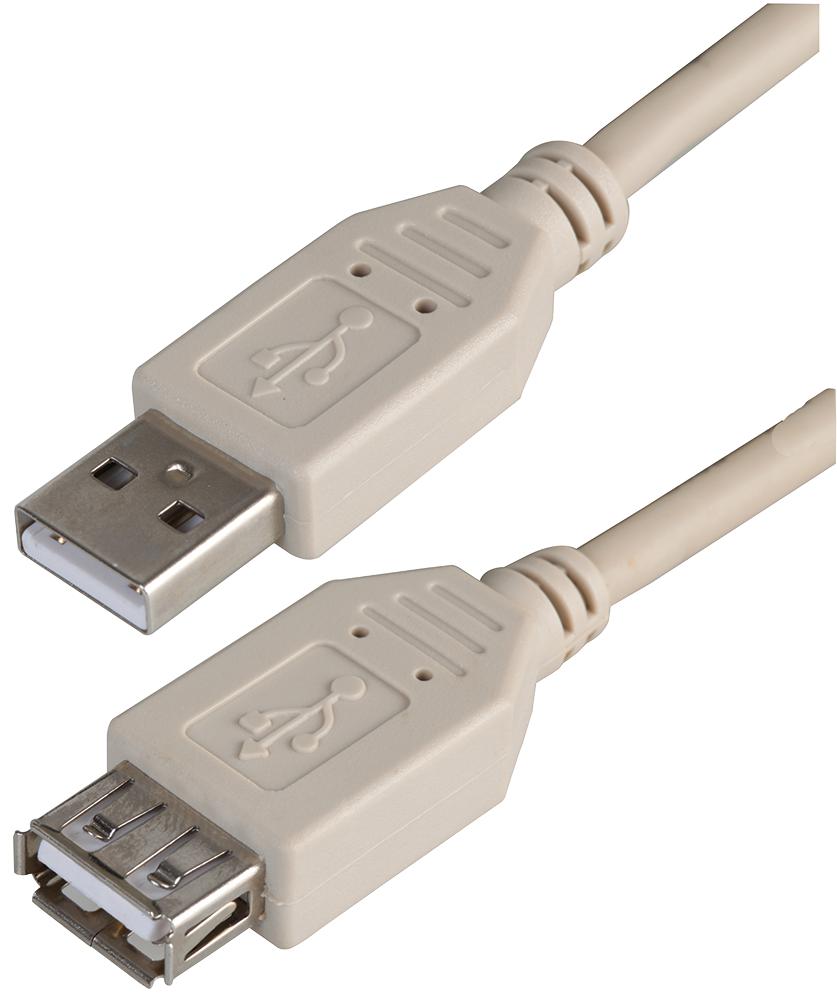 PSG91433 LEAD,USB2.0 A MALE - A FEMALE,GREY 0.5M PRO SIGNAL