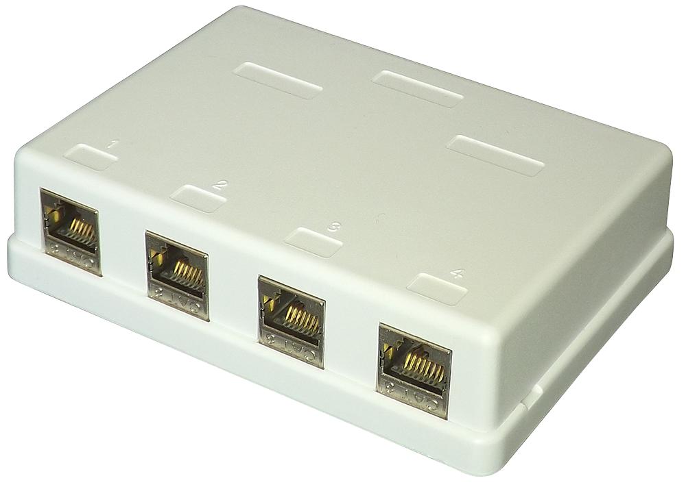 SEKH4 CAT 8 SURFACE MOUNT SOCKET, 4 PORT TUK