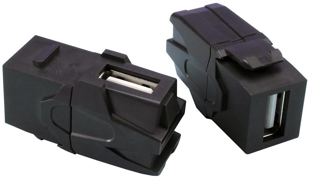 KCUAA290BK 90DEG KEYSTONE COUPLER, USB A-A RCPT/BLK TUK