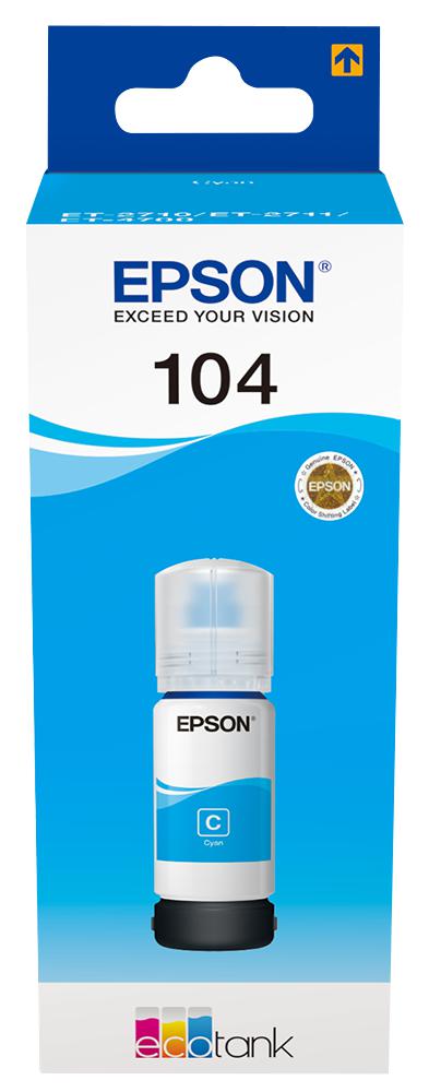 C13T00P240 INK REFILL 104 ECOTANK CYAN EPSON