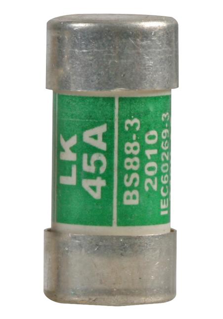 LK45 CARTRIDGE FUSE, 45A, 240VAC, 16.7X35MM LAWSON
