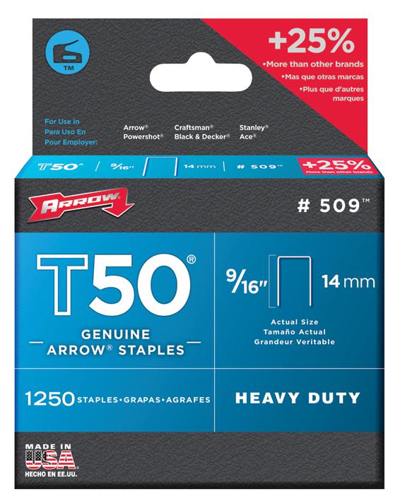 500916 14MM STAPLES (PK 1250) ARROW FASTENER