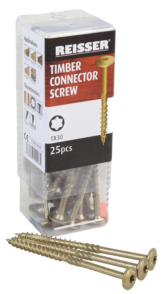 TCN60100B TIMBER CONNECTOR SCREWS 6 X 100 (25PK) REISSER