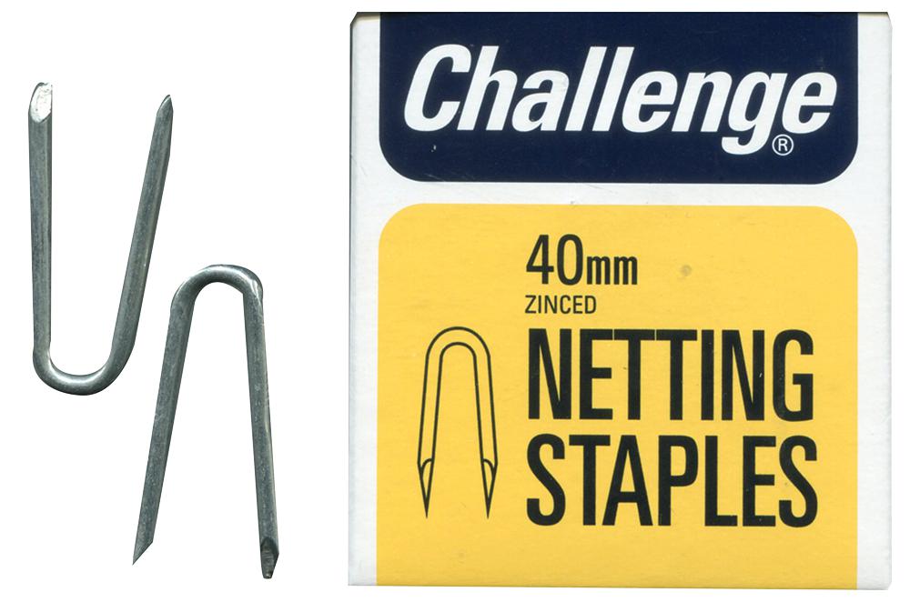 12023 NETTING STAPLES ZINCED, 40MM (225G) CHALLENGE