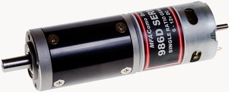 986D1001 GEARED MOTOR, 52MM, 12MM, 6-12VDC, 100:1 MFA