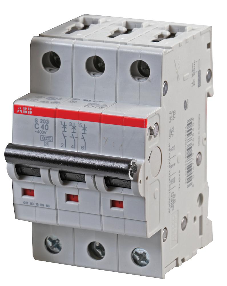 S203-C40 CIRCUIT BREAKER, THERMAL MAG, 3 POLE ABB