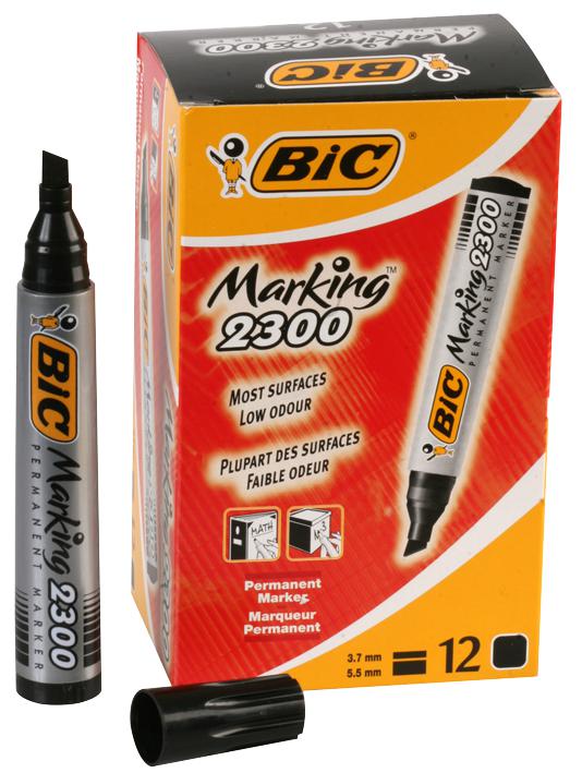 8209263 MARKERS PERM 12PK BLACK BIC