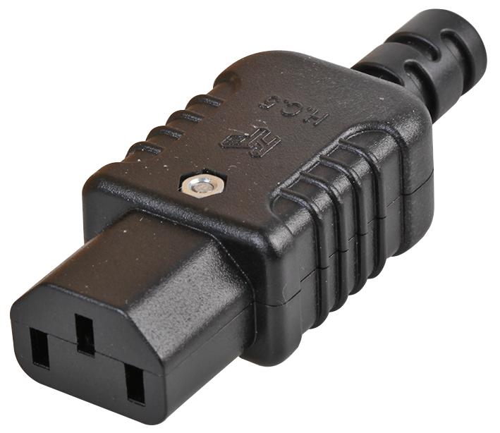 HC.5 BLK POWER ENTRY CONNECTOR, RCPT, 10A, 250V PRO ELEC